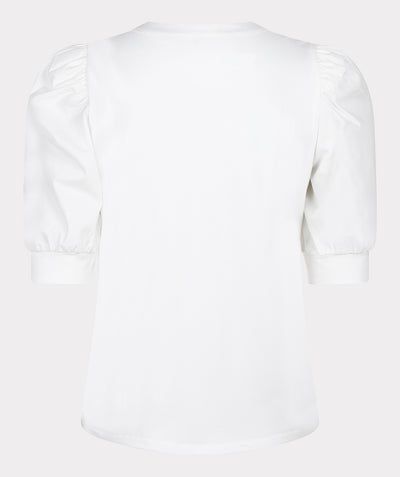 Top with Woven Balloon Sleeves