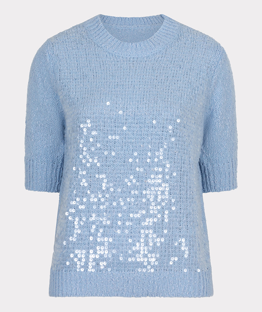 Sky Blue Sweater with Sequins