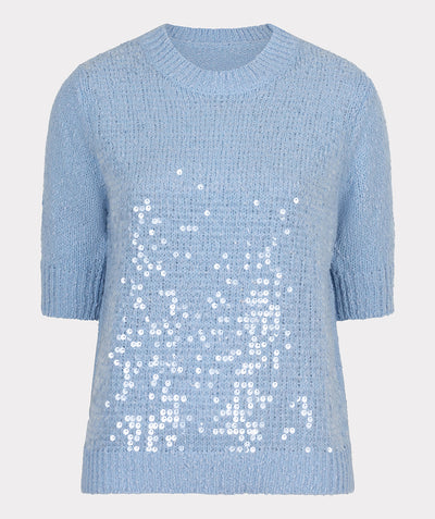 Sky Blue Sweater with Sequins