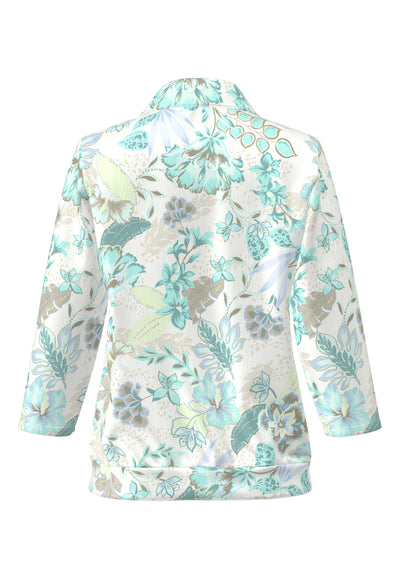 Fresh Mint Floral Polo Top