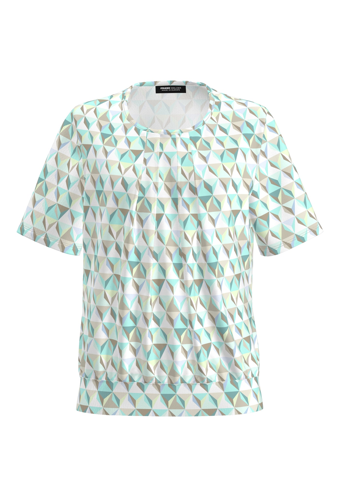 Multiprint Top With Pleated Detail