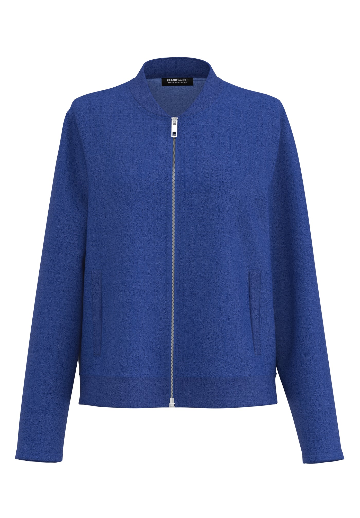Midnight Blue Zip Up Textured Jacket