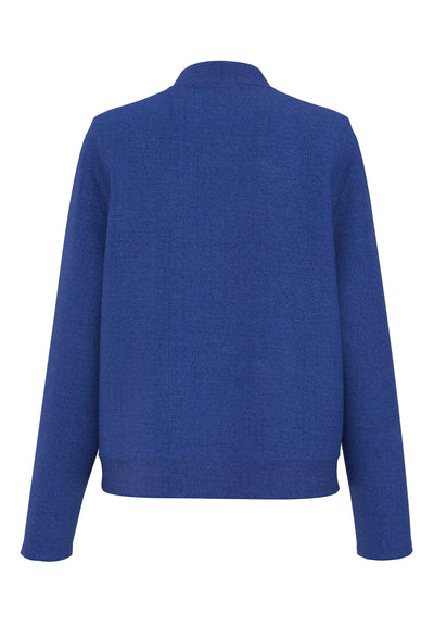 Midnight Blue Zip Up Textured Jacket