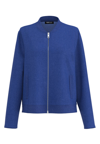 Midnight Blue Zip Up Textured Jacket