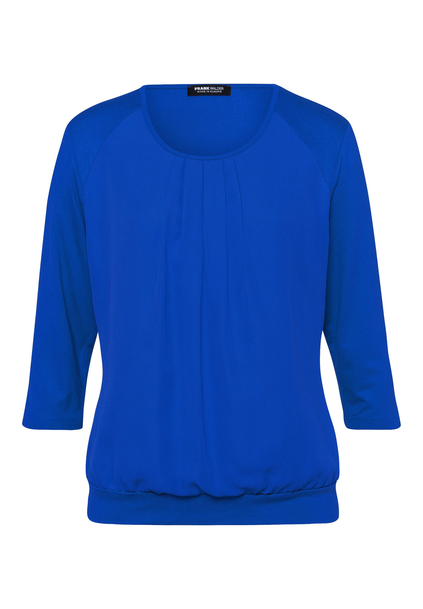 Midnight Blue Round Neck Pleated Top