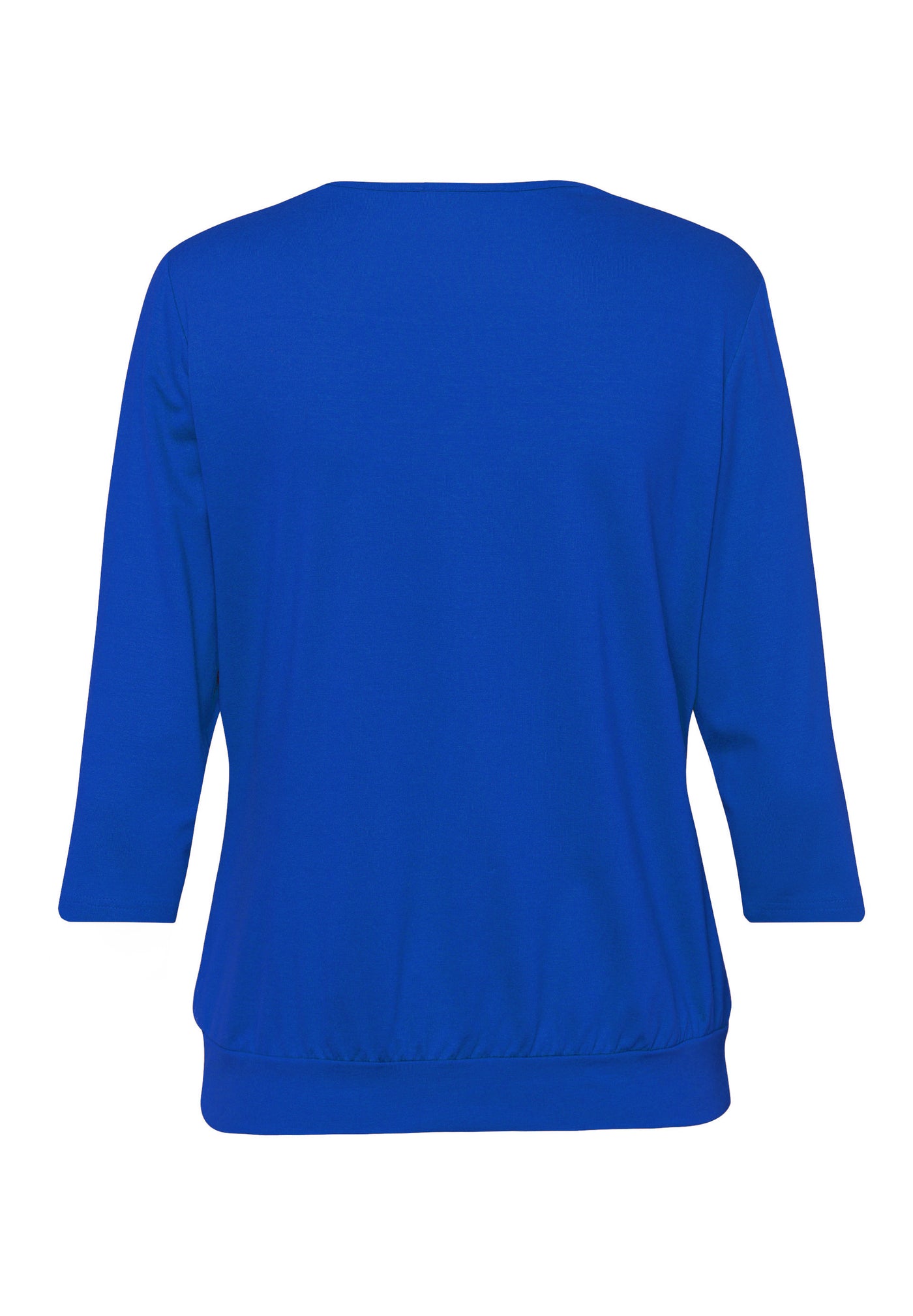 Midnight Blue Round Neck Pleated Top