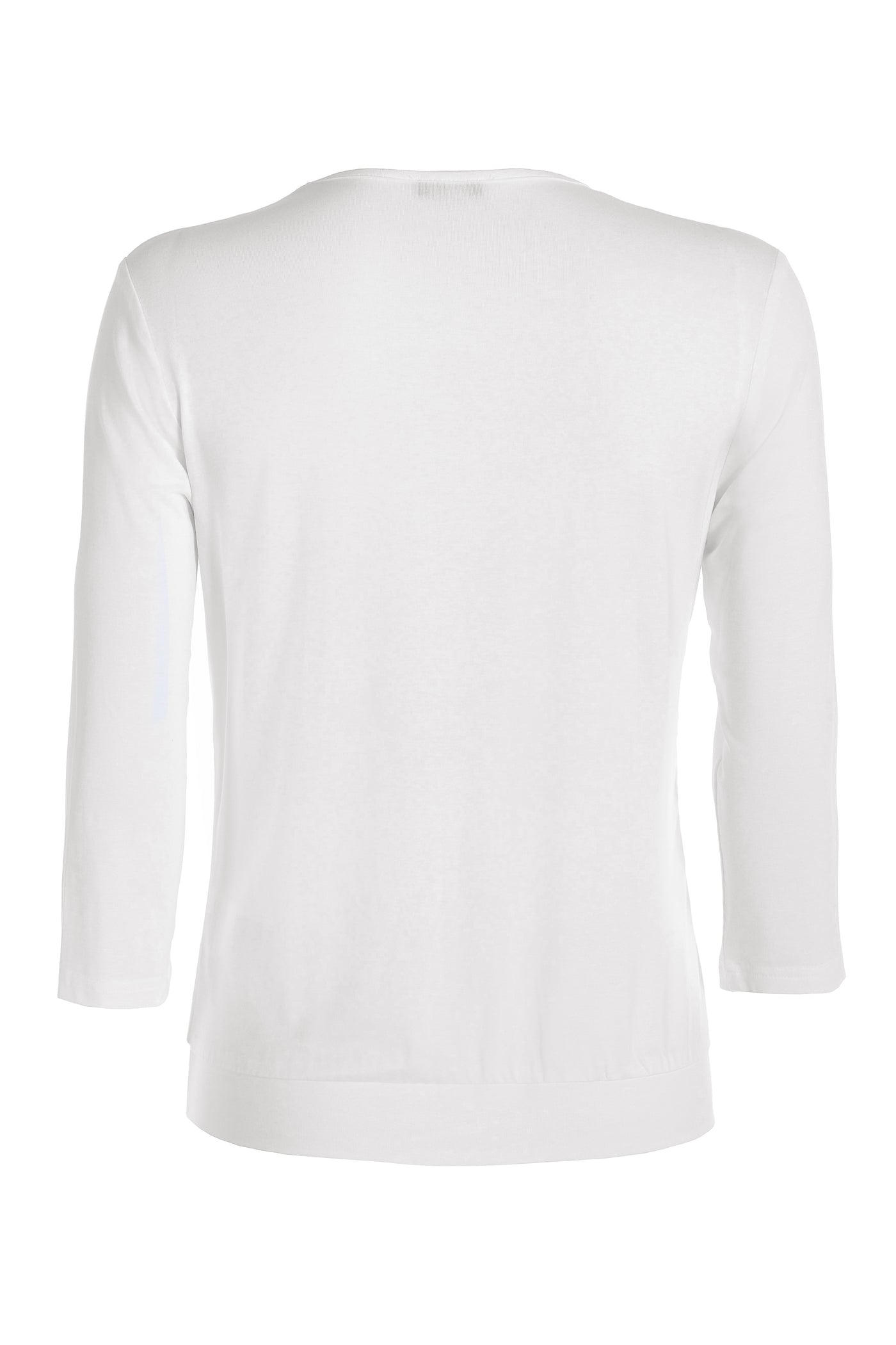 Cream Top with Round Neck and Pleated Detail