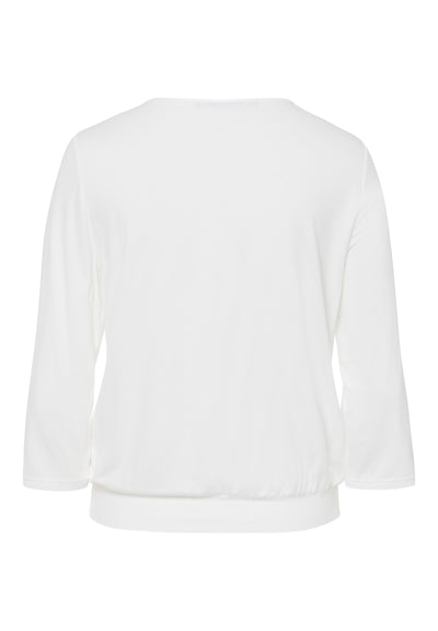 Off White Plain Top With Pleated Detail