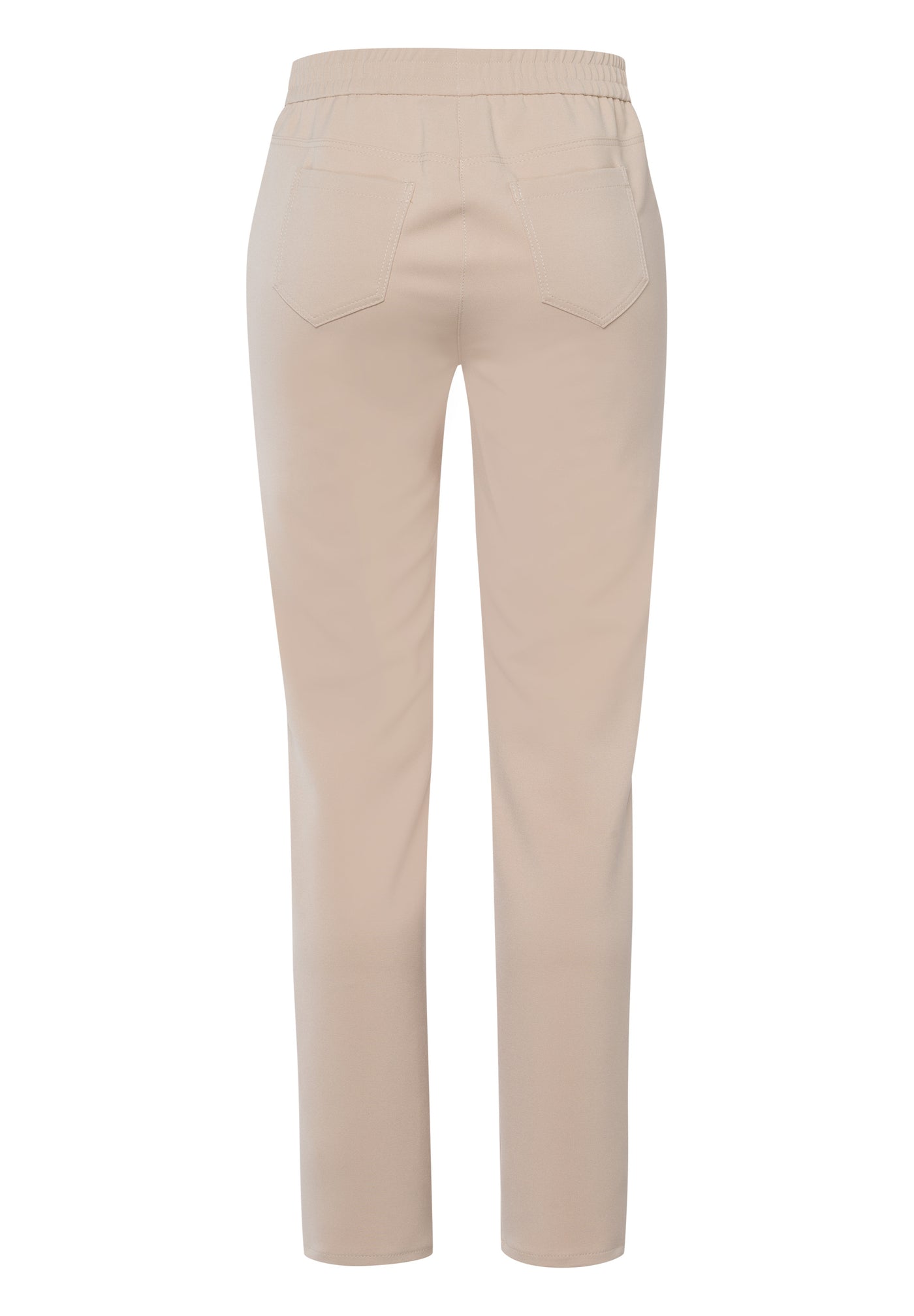 Sand 'Brenda' Trousers with Straight Leg and Draw String