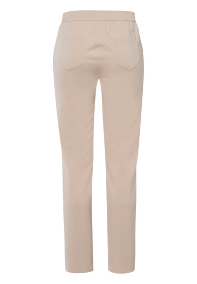 Sand 'Brenda' Trousers with Straight Leg and Draw String