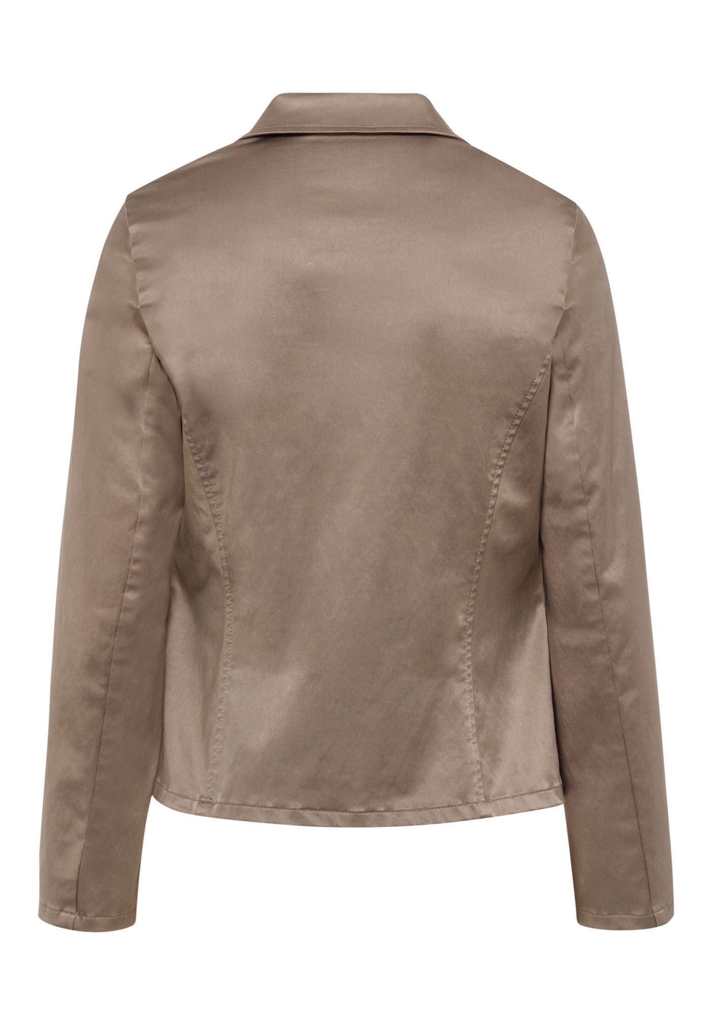 Kakhi Satin Feel Zip Up Jacket
