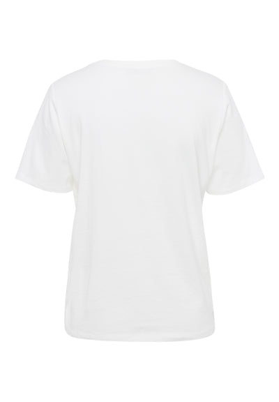 White T-Shirt With Teal Graphic Design