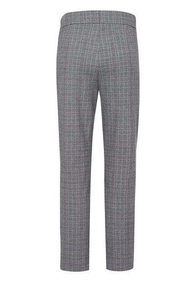 Grey Checked Trousers With Pink Trim and Elastaicated Waist