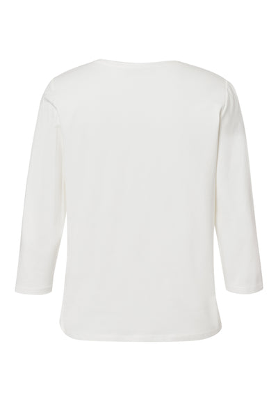 Cream Top with Midnight Blue Detail
