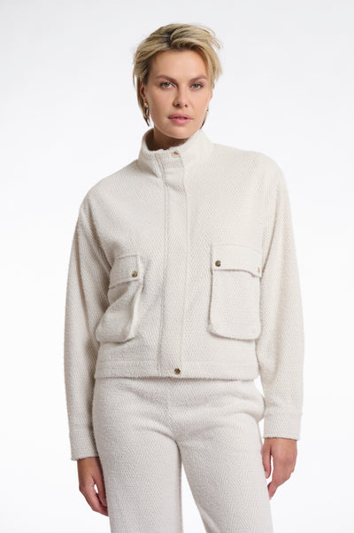 Fyanna Zip Up & Button Closure Jacket With Button Pockets