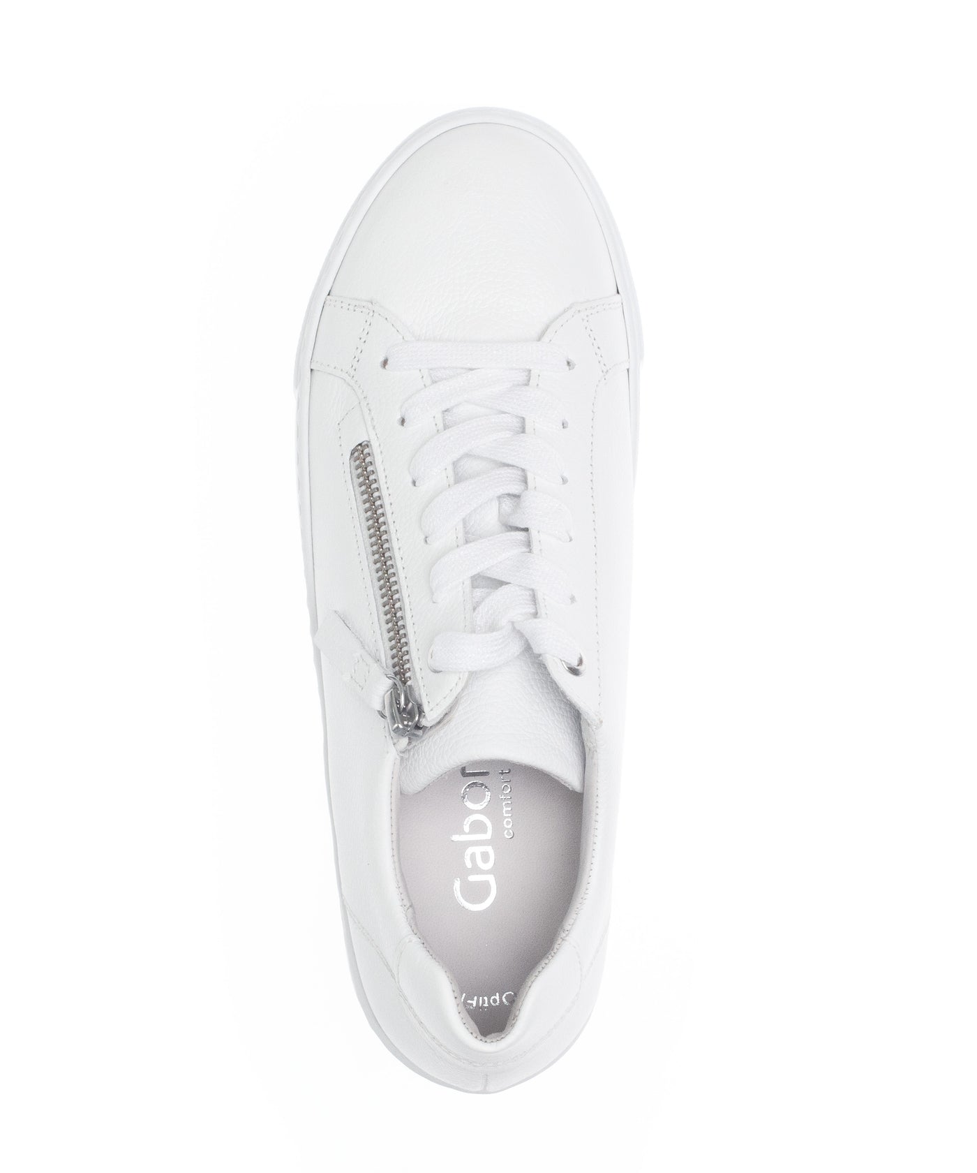 White Runners with Silver Zip Detail