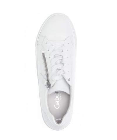 White Runners with Silver Zip Detail