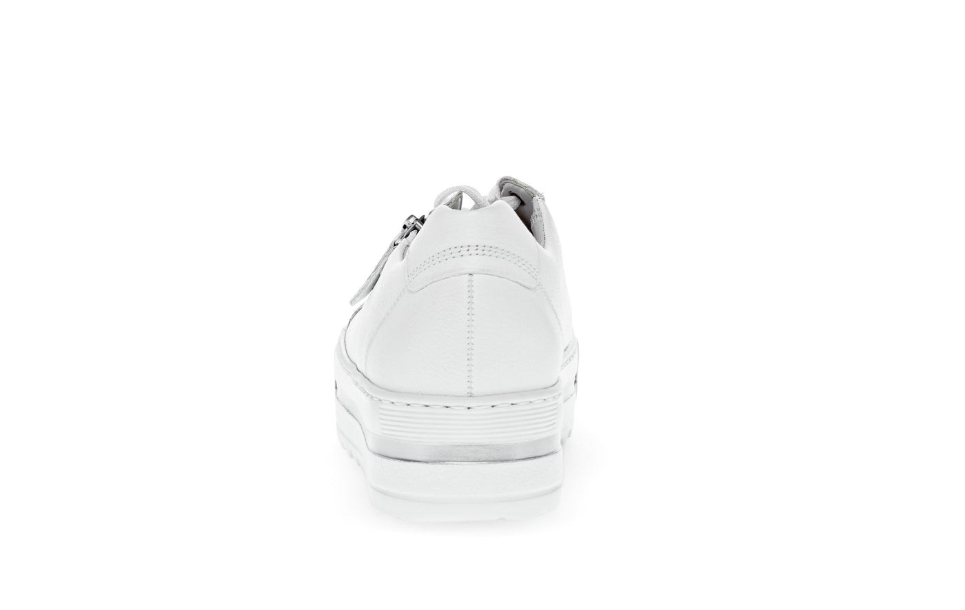 White Runners with Silver Zip Detail