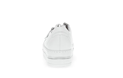 White Runners with Silver Zip Detail