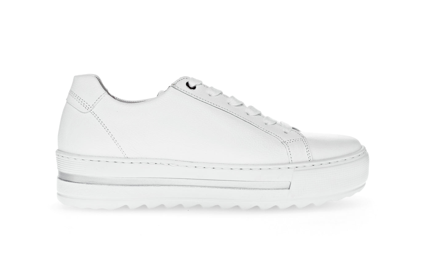 White Runners with Silver Zip Detail