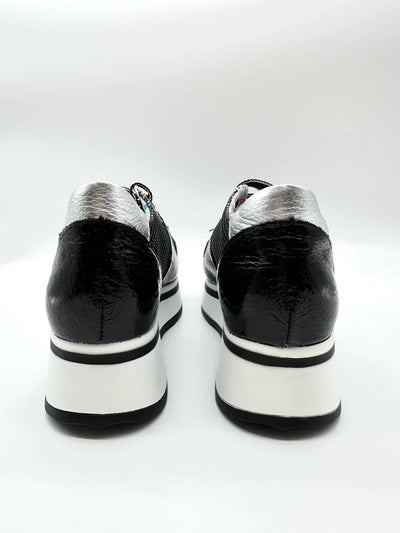 Black & Silver Platform Runner