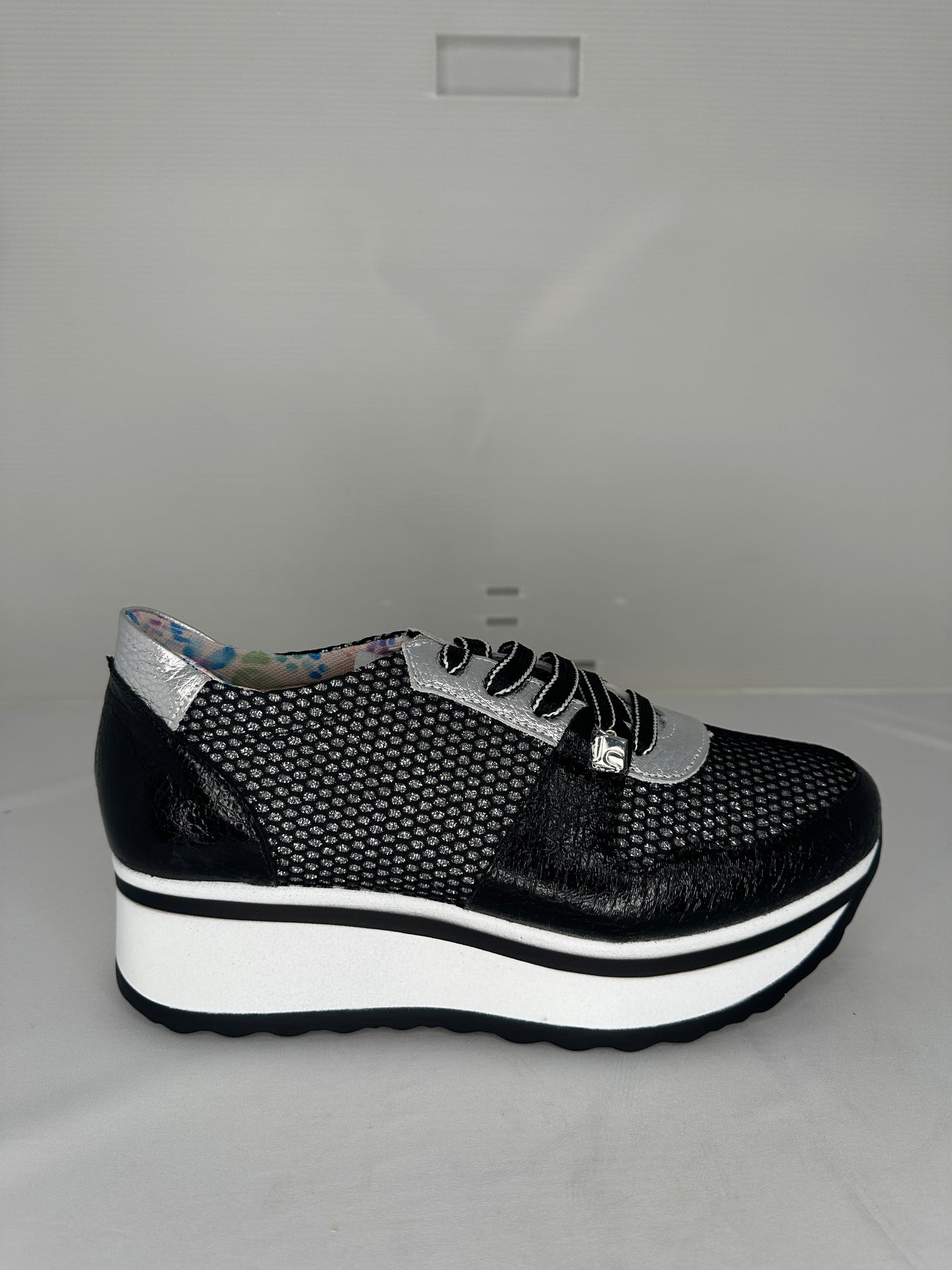 Black & Silver Platform Runner