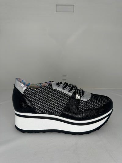 Black & Silver Platform Runner