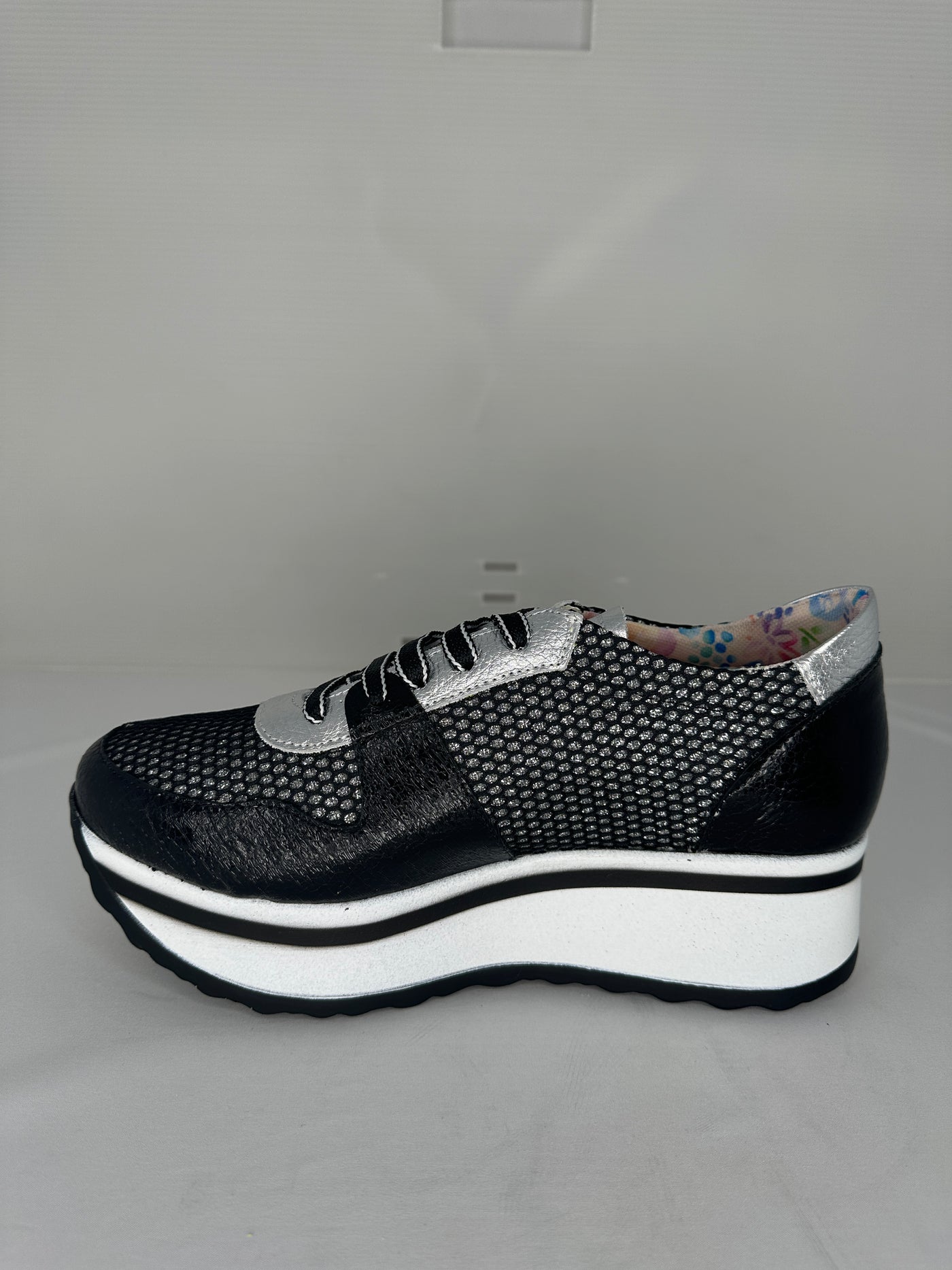 Black & Silver Platform Runner