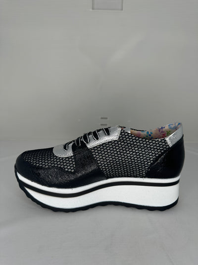 Black & Silver Platform Runner