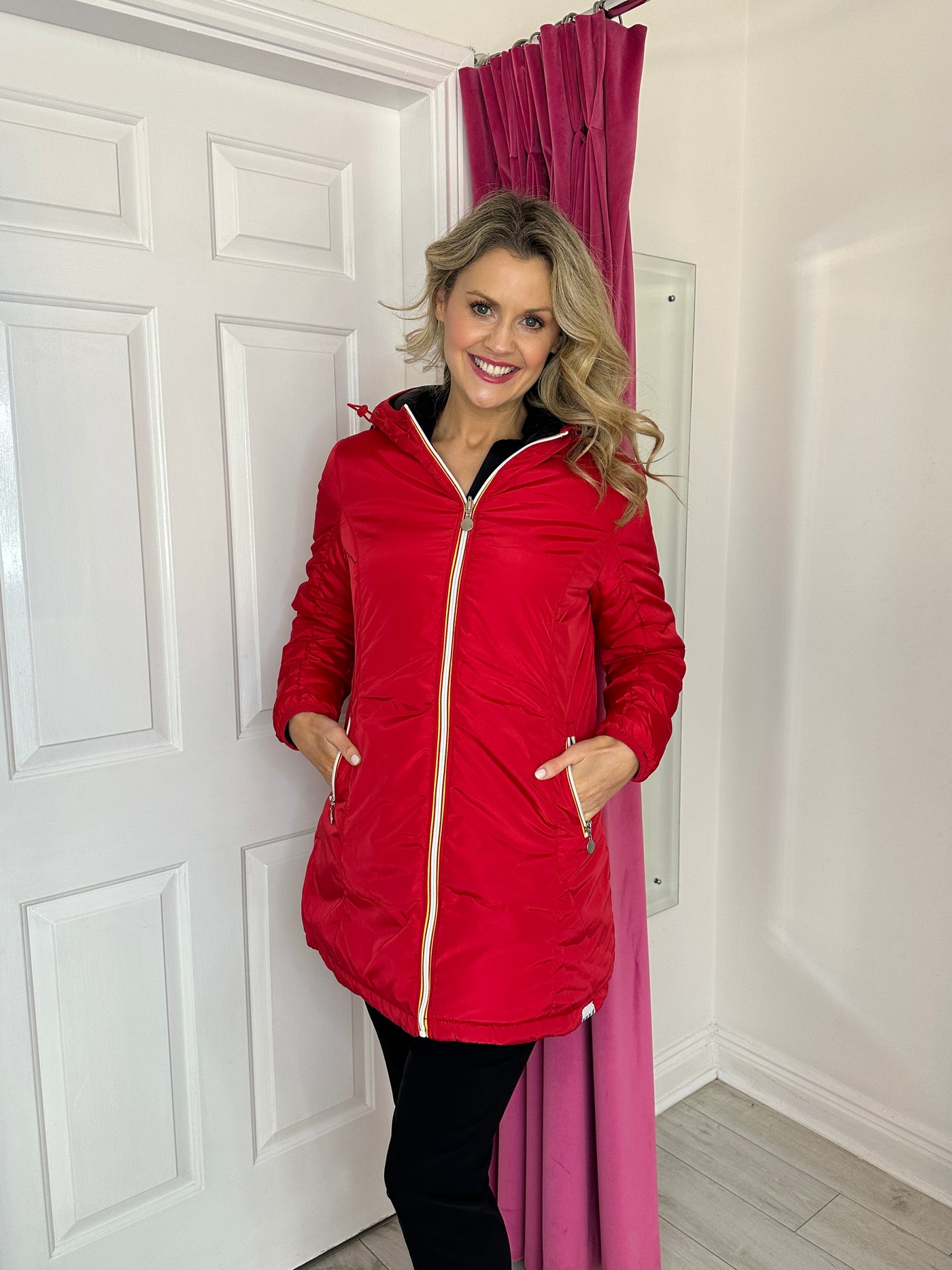Red Reversable Puffer Jacket with Hood