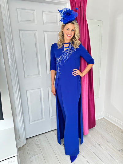 Cobalt Two-Piece With Leaf Detail