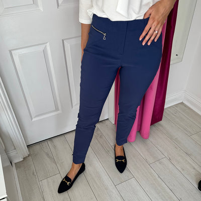 French Navy Mimi Trousers With Zip Detail