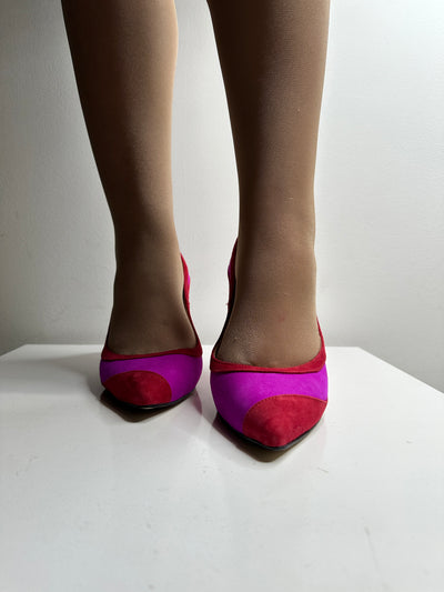 Red/Fucshia High Heel Pointed Toe Shoe