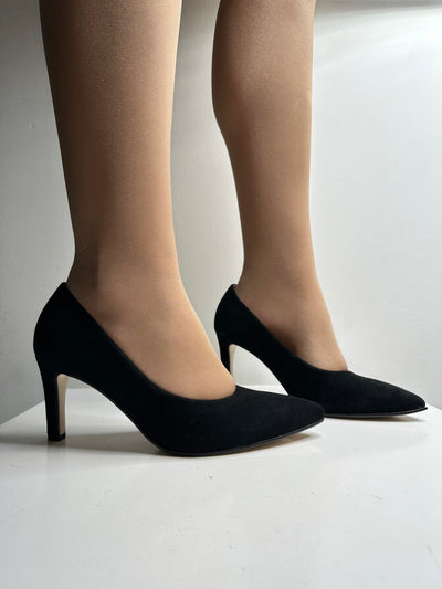 Black Suede High Heel Shoe