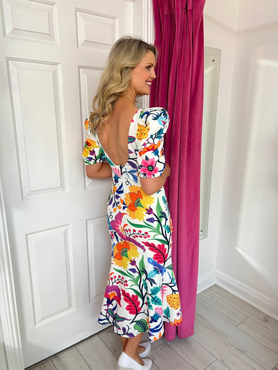 Sandie Floral Print Dress With Puff Sleeves