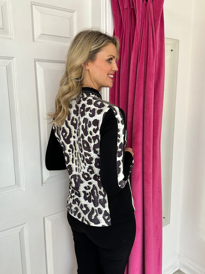 Khaki & Pink Graphic Print Zip Up Jacket with Black Side Panels