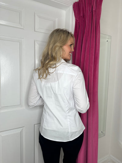 White Blouse With Ruffle Detail