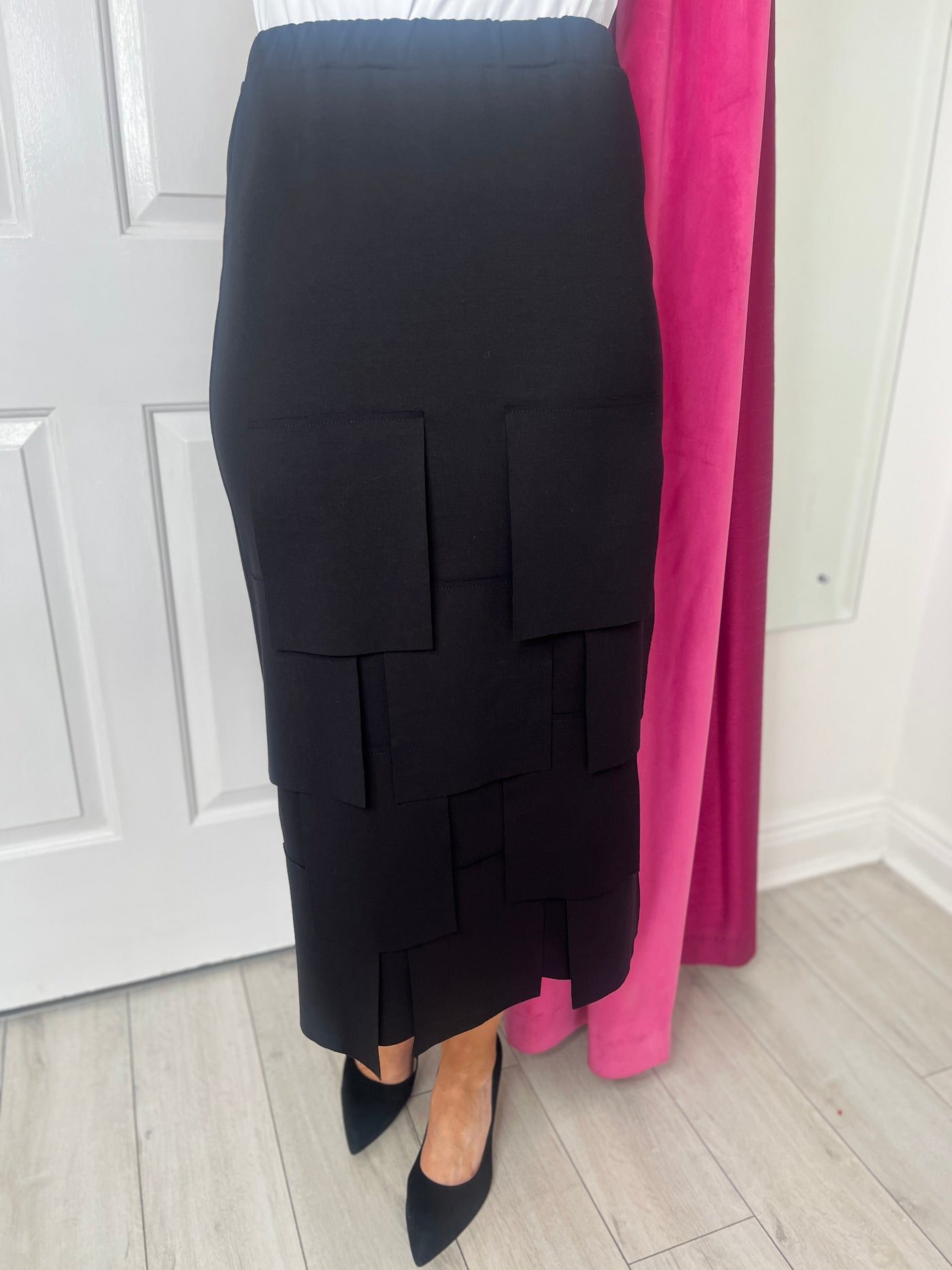 Black Skirt With Square Tassles