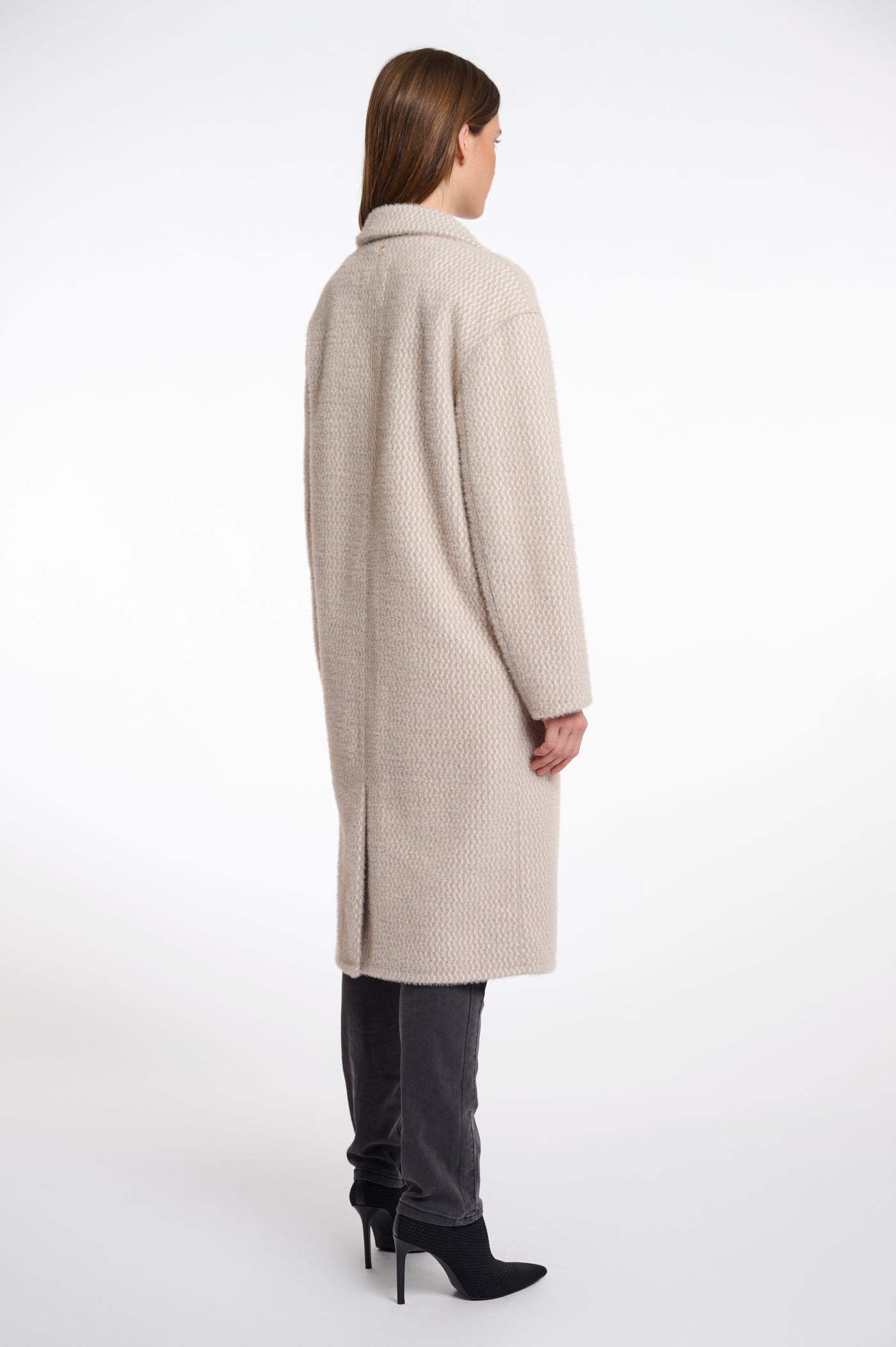 Inge Beige Double Breasted Button Up Coat