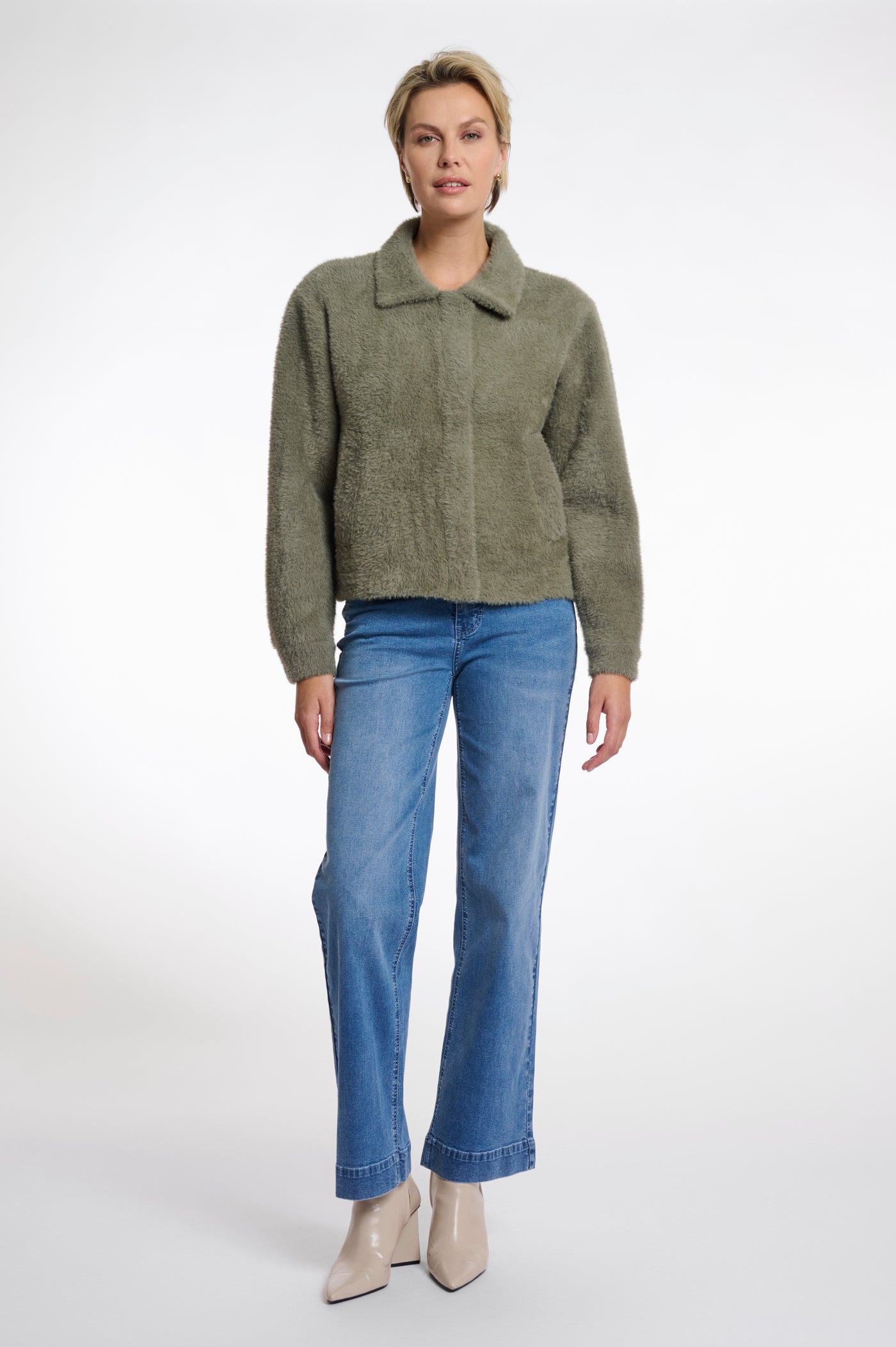 Isabelle Boxy Ash Green Jacket