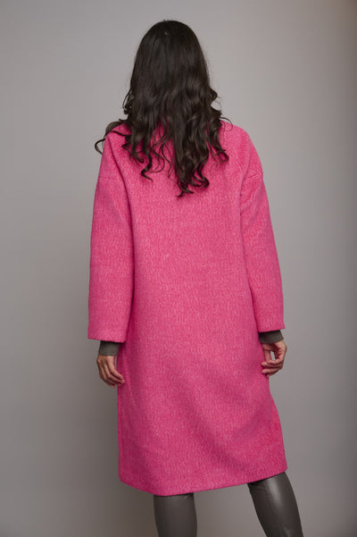 Raspberry Long Single Breasted Coat