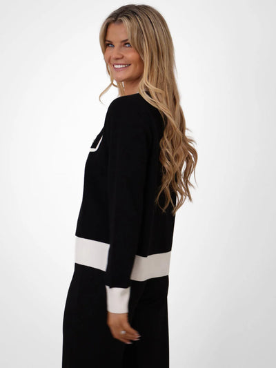 Coco Cardigan in Black/White