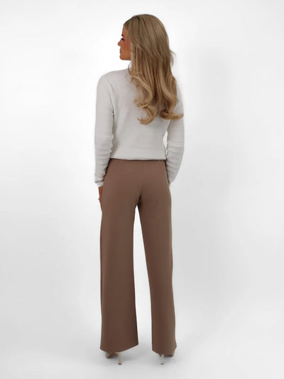 Camel Lulu Pants with Elasticated Waist