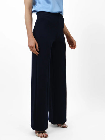 Navy Lulu Pants with Elasticated Waist
