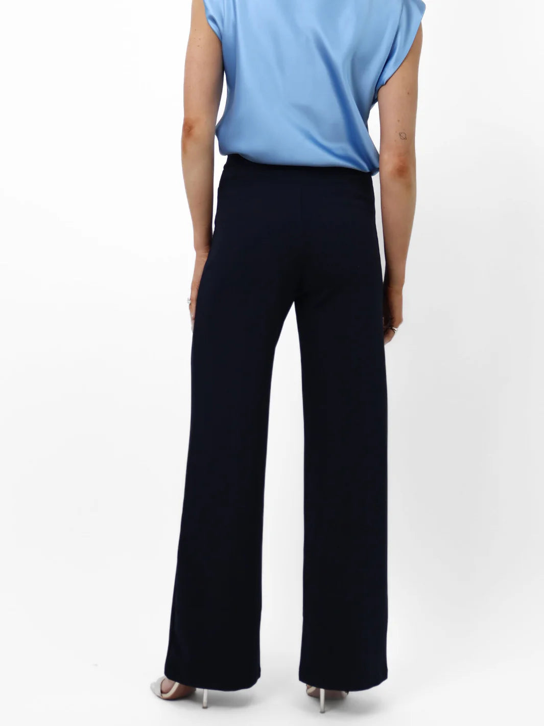 Navy Lulu Pants with Elasticated Waist