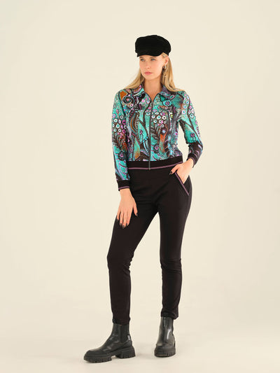 Peacock Print Zip Jacket