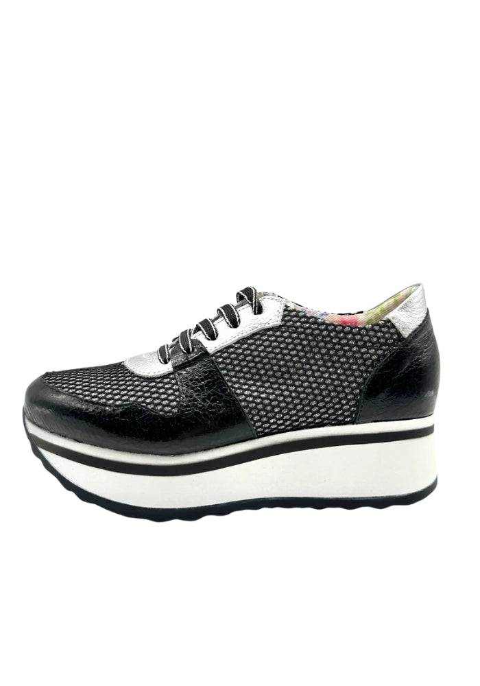 Black & Silver Platform Runner