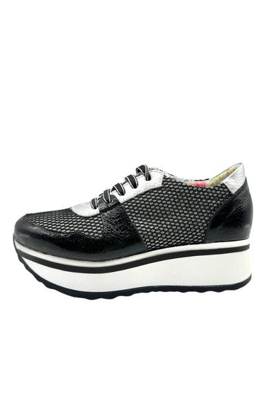 Black & Silver Platform Runner