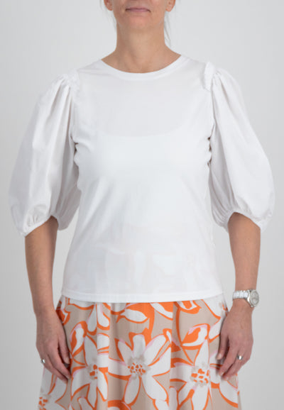 White Top With Frill Detailing On Shoulders