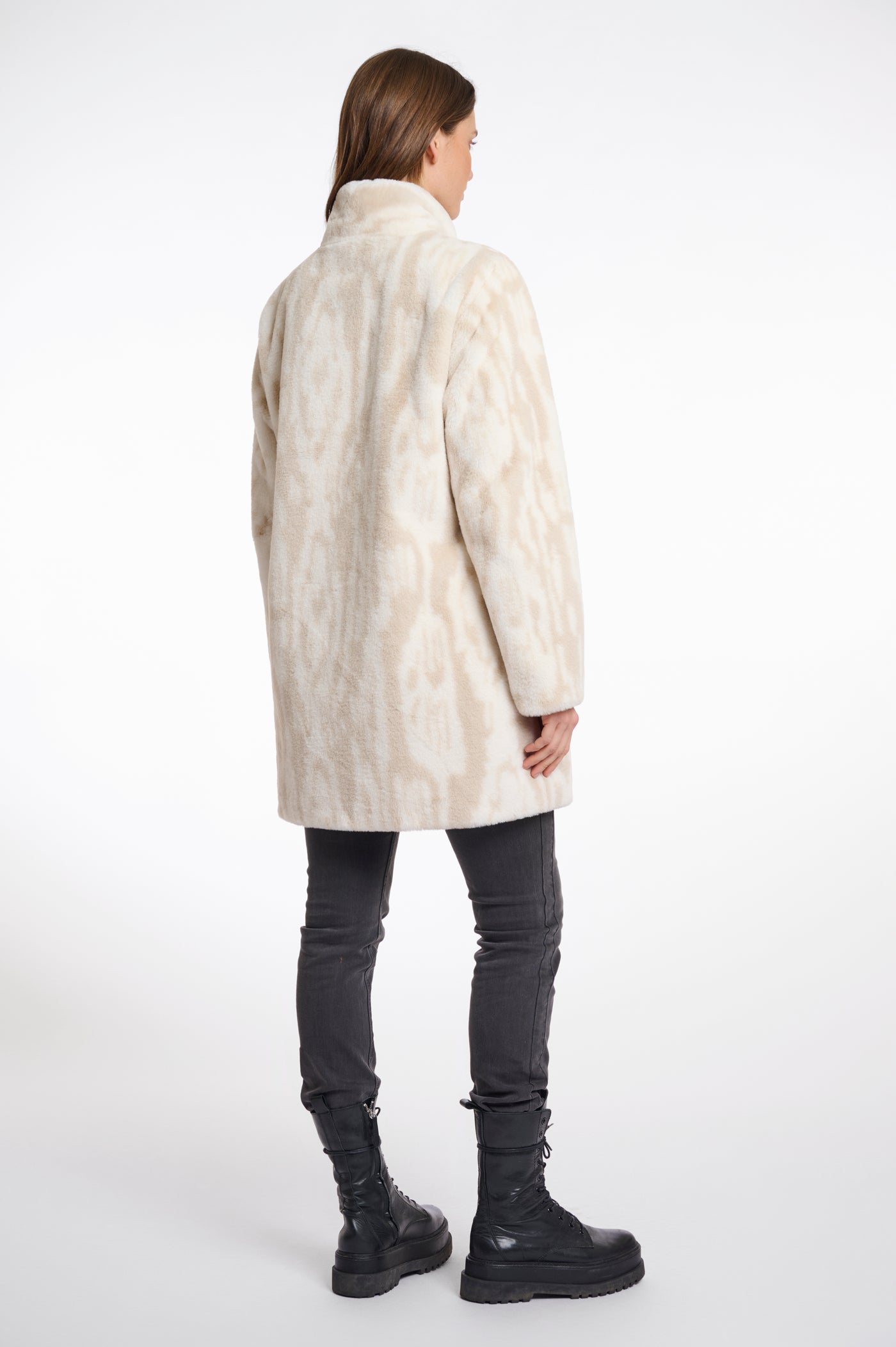 Nonna Single Breasted Faux Fur Coat
